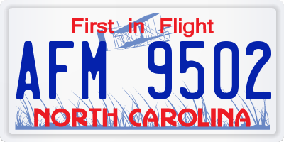 NC license plate AFM9502