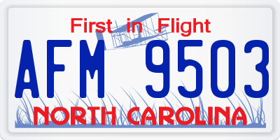 NC license plate AFM9503