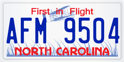 NC license plate AFM9504