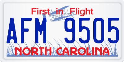 NC license plate AFM9505