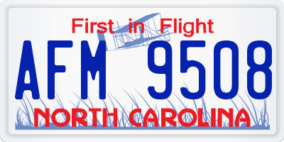 NC license plate AFM9508