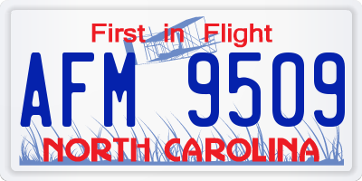 NC license plate AFM9509