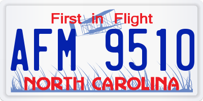 NC license plate AFM9510