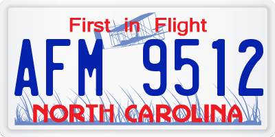 NC license plate AFM9512