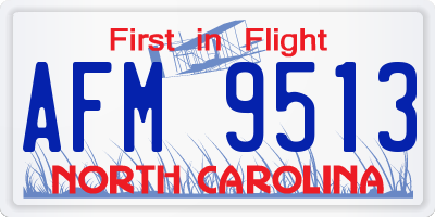 NC license plate AFM9513