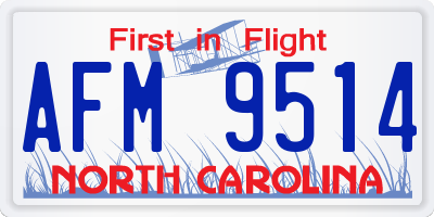 NC license plate AFM9514