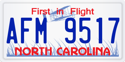 NC license plate AFM9517