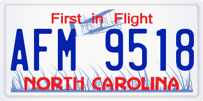NC license plate AFM9518