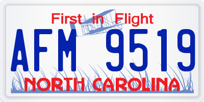 NC license plate AFM9519