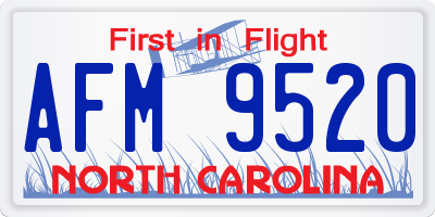 NC license plate AFM9520