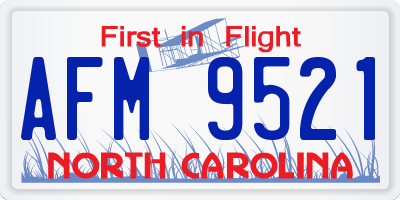 NC license plate AFM9521