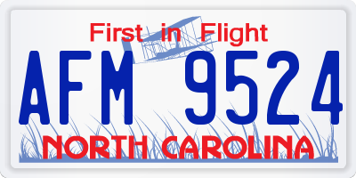 NC license plate AFM9524