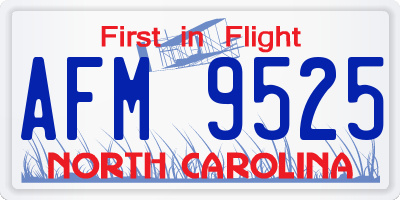 NC license plate AFM9525