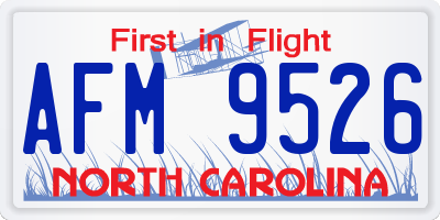 NC license plate AFM9526