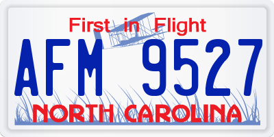 NC license plate AFM9527