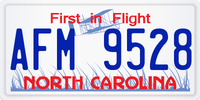 NC license plate AFM9528