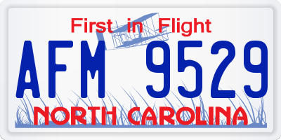 NC license plate AFM9529
