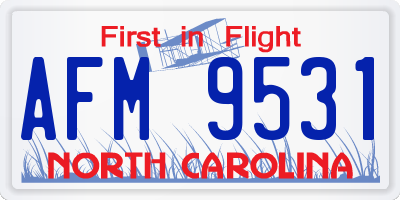 NC license plate AFM9531