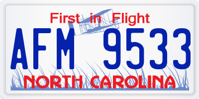 NC license plate AFM9533