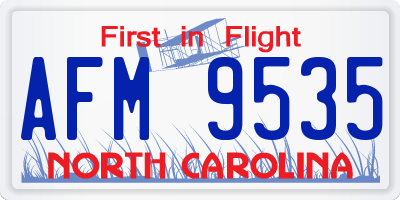 NC license plate AFM9535