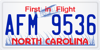NC license plate AFM9536