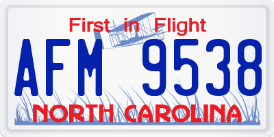 NC license plate AFM9538