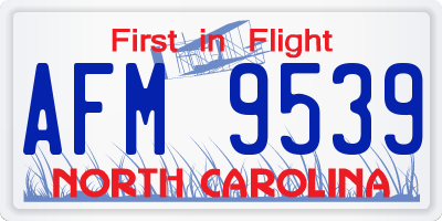 NC license plate AFM9539