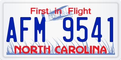 NC license plate AFM9541