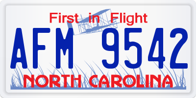 NC license plate AFM9542