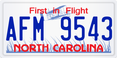 NC license plate AFM9543