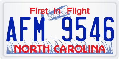 NC license plate AFM9546