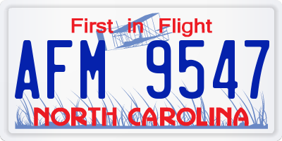 NC license plate AFM9547