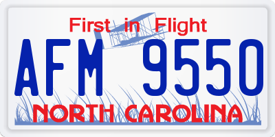 NC license plate AFM9550