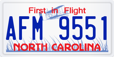 NC license plate AFM9551