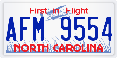 NC license plate AFM9554
