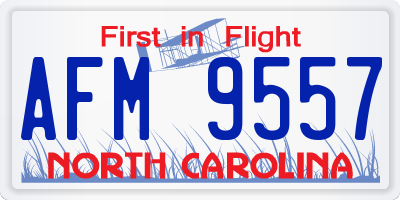 NC license plate AFM9557
