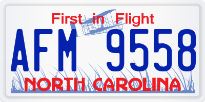 NC license plate AFM9558