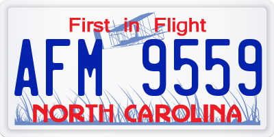 NC license plate AFM9559