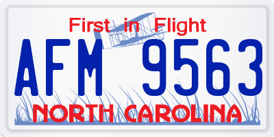 NC license plate AFM9563