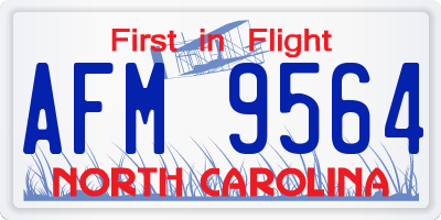 NC license plate AFM9564