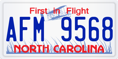 NC license plate AFM9568