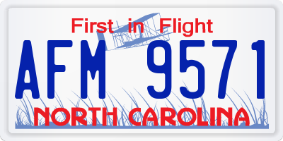NC license plate AFM9571