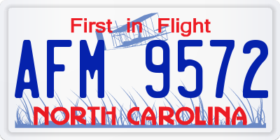 NC license plate AFM9572