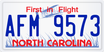 NC license plate AFM9573
