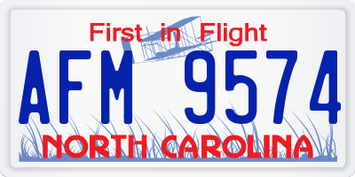NC license plate AFM9574
