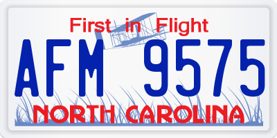 NC license plate AFM9575
