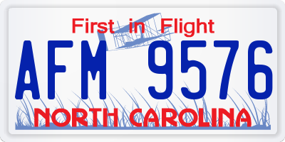 NC license plate AFM9576