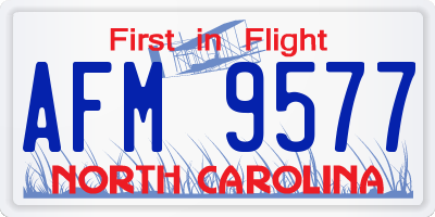 NC license plate AFM9577