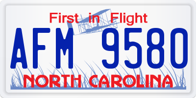 NC license plate AFM9580