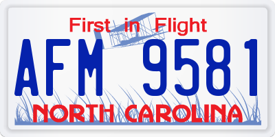 NC license plate AFM9581